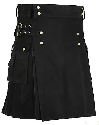 Scottish Cotton Kilt Deluxe Tartan Goth Outdoor Utility Kilts Highland Skirt • £37.99