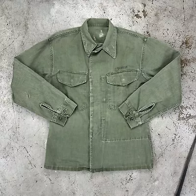 USMC P53 HBT Shirt Jacket US Military 50s Vtg Korea Vietnam Faded Small Stencil • $70