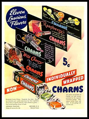 $11.99 • Buy 1937 Charms Candies Vintage PRINT AD Fruit Flavors Candy Illustration Art 1930s