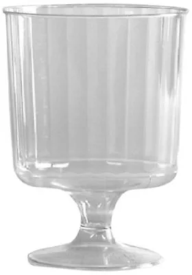 (10-Pack) - Wedding Plastic Wine Glass 8 Oz - Classicware Pedestal Cup CCW8240  • $8.99