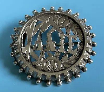 Antique Victorian Sterling Silver Janie? Name Brooch Pin 1884 Rwh Af? • £45