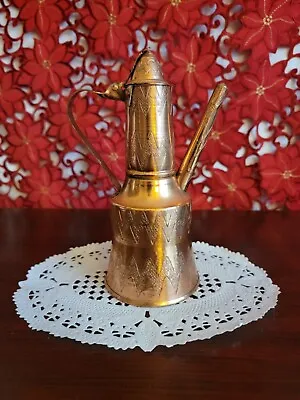 Large Vintage Turkish Middle East Copper Hand Made Tea Pot Pitcher • $39