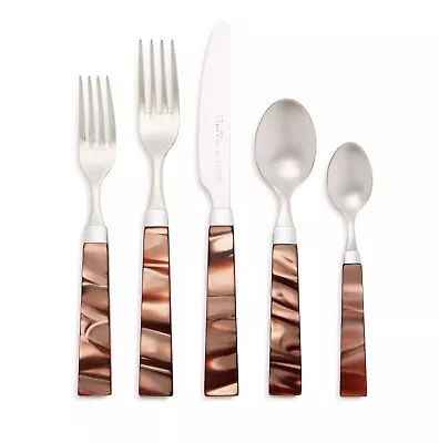 Vietri Laurel Five-Piece Place Setting Flatware Taupe Made In Italy • $53.99