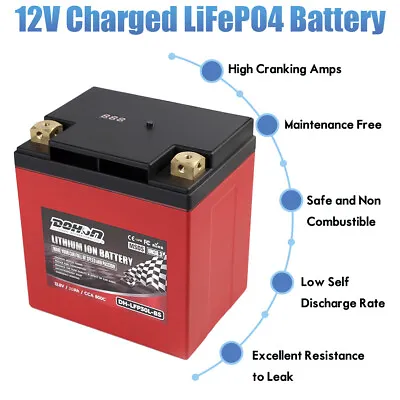 30L-BS 12V 30Ah Lithium Iron Phosphate Battery LiFePO4 Motorcycle Battery 800CCA • $232.96