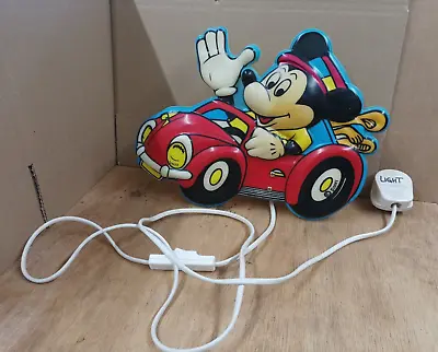 Disney Vintage Mickey Mouse In A Car Wall Light Night Light • £38.50