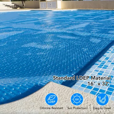 16x 32ft Rectangle Pool Solar Cover 200μm Swimming Pools Heat Retaining Blanket • $94.98