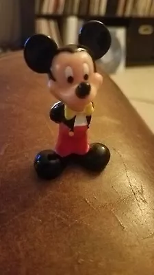 Vintage 1980s Disney Mickey Mouse PVC 3  Toy Figure Yellow Bow Tie • $4