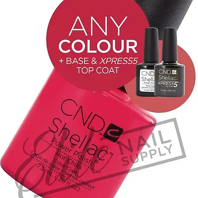 CND SHELLAC UV - 7.3ml - Any 1 Colour + Base + XPRESS5 Top + FREE Remover Wraps • $72.60