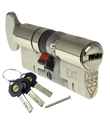Yale Door Lock Cylinder Thumbturn Platinum Euro TS007 3 * Star Anti Snap Barrel • £20