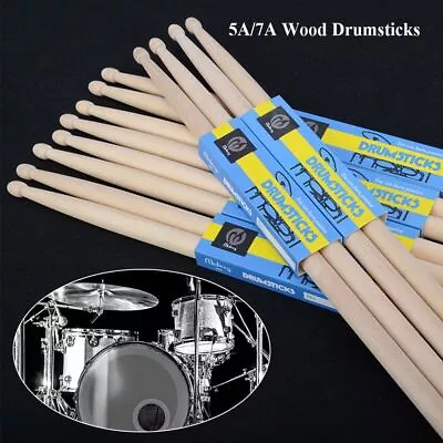 5A/7A Wood Drumsticks Percussion Tool Plastic Drum Sticks Musical Instrument • $12.53