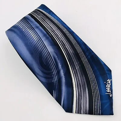 Jerry Garcia Tidal Wave Artist Proof 7 Limited Collection Tie Blue Wavy 63  Long • $19.99