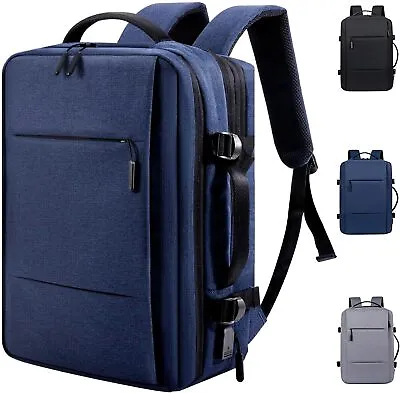 Carry On Bag Travel Backpack Expandable Cabin Bag Laptop Backpack Hand Luggage • £28.19