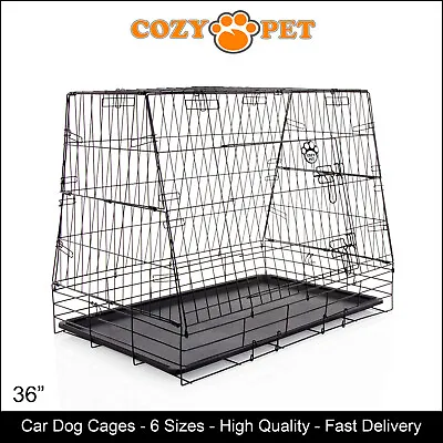 Car Dog Cage By Cozy Pet 36  Large Size Puppy Travel Crate Cat Carrier CDC06 • £49.99