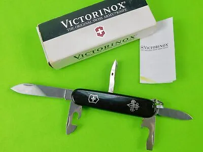 Vintage Victorinox Swiss Army Official Boy Scout Black Folding Pocket Knife Tool • $150