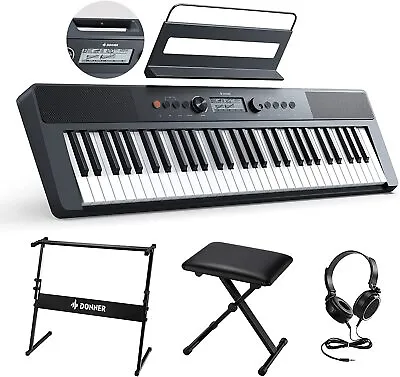 $143.99 • Buy Donner 61 Keys Electric Keyboard Piano Portable Beginners W/ 300 Tones, 40 Demos