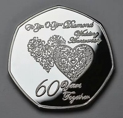 £7.99 • Buy 60th DIAMOND WEDDING ANNIVERSARY Silver Commemorative. Gift/Present 60 Years