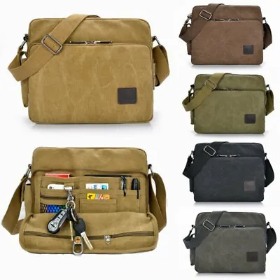 Men Vintage Military Canvas Crossbody Bag School Satchel Messenger Shoulder Bags • $19.99