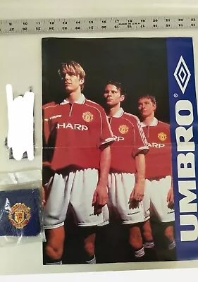 MANCHESTER UNITED TEAM 1998 UMBRO POSTER +Pepsi Official Items • $10