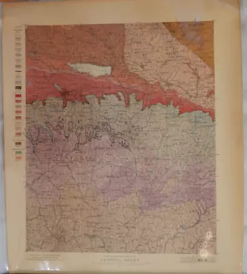 Rare Antique Map Colored New York State Museum 1901 Geologic Central NY • $70