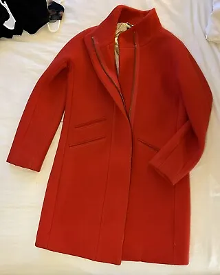 J. Crew Cocoon Coat Italian Stadium Cloth Wool Sz 00 Red • $50