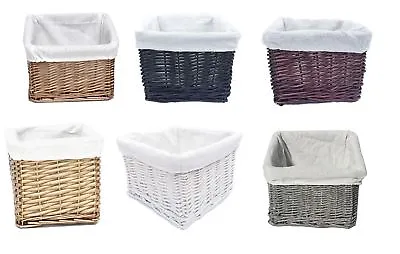 £10.99 • Buy REDUCED TO CLEAR Small Wicker Willow Nursery Organiser Storage Hamper Basket