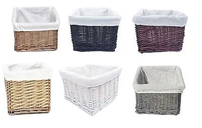 REDUCED TO CLEAR Small Wicker Willow Nursery Organiser Storage Hamper Basket • £7.99