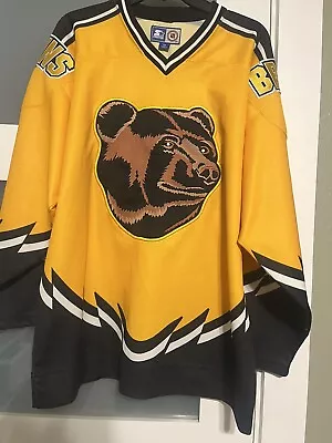Vintage Boston Bruins Pooh Bear NHL Hockey Starter Yellow Jersey Size M / Medium • $115
