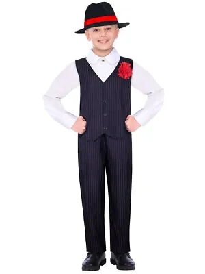 £18.95 • Buy GANGSTER BOY Fancy Dress Costume Child 1920s Bugsy Malone 20s Peaky Boy Book Day