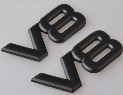 $7.88 • Buy 2x V8 Emblem 3D Metal Sticker Badge Fender For V8 Racing Emblem Black Auto