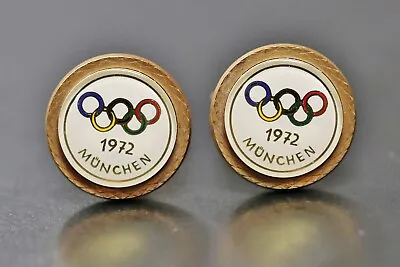 1972 Munich Olympics Gold Tone Cufflinks • $14.99