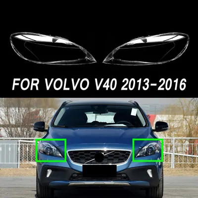 Pair Transparent Headlight Cover Lens Headlamp Lampshade For VOLVO V40 2013-2016 • $203.86