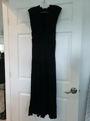 M By MADONNA For H&M Women’s Maxi Dress BLACK V Neck Size 8 Eu 38 • $38