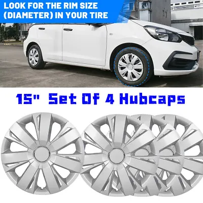 15  Set Of 4 Universal Wheel Rim Cover Hubcaps Snap On Car Truck SUV To R15 Tire • $41.99