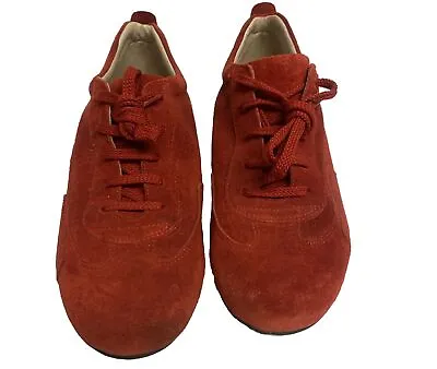 Michelle.K Womens Leather Lace Up Red Shoes Size 7.5 EU 37.5 Made In Italy • $24.99