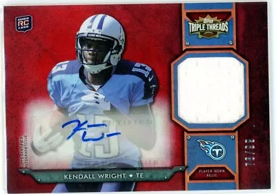 Kendall Wright Rc 2012 Topps Triple Threads Red Rookie Patch Auto Sp /99 • $3.99