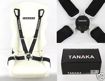 Tanaka Black 4 Point Camlock Quick Release Racing Seat Belt Harness Fit Chevy - • $51.57