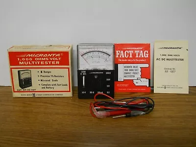 Radio Shack Micronta 1000 OHMS/VOLT Multitester #22-027 Box Vintage NEVER USED • $24.95