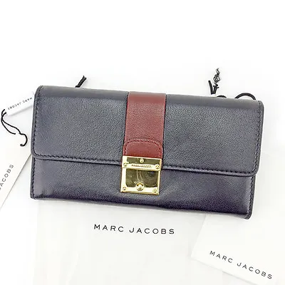 Marc Jacobs Wallet Purse Black Brown Woman Unisex Authentic Used A1364 • $533.87