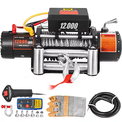 12000LBS Electric Winch 12V 85FT Steel Cable Truck Trailer Towing Off-Road 4WD • $257.49