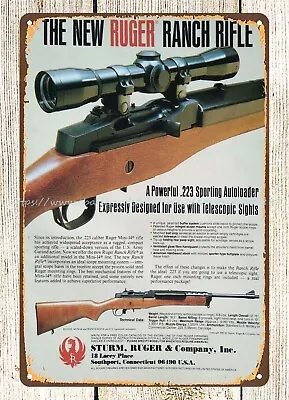 Man Cave Metal Dorm Room Wall 1983 Ruger Rifle Firearm Hunting Metal Tin Sign • $18.98