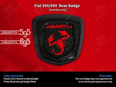 Fiat 500 Abarth 595 695 Turismo Competizione Red Rear Grill Overlay Badge • £9.95