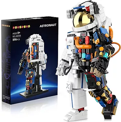 Astronaut Space Model Set Building Blocks Kit Display Stand 2 Helmet STEM 896PCS • $69.99