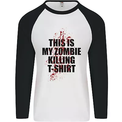 This Is My Zombie Killing Halloween Horror Mens L/S Baseball T-Shirt • £9.99