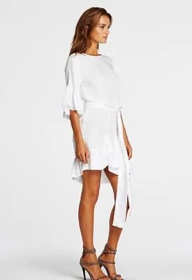 MAURiE & EVE  Spirit  White Ruffled Short Sleeve Dress Size 8- New • $22.51