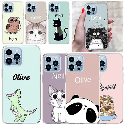 Cute Animal Personalised Case For IPhone 15 14 Pro Max 13 12 11 Slim Phone Cover • £5.87