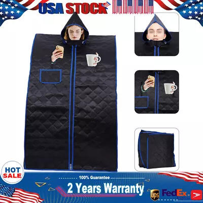 Portable Steam Sauna Tent Home Personal Sauna Room Full Body Spa 2L 1000W Black • $93