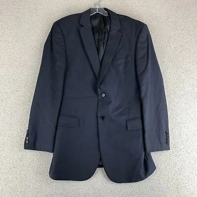 Super 140's Dress Blazer Jacket Mens 42 Dark Gray Long Sleeve Wool Wrinkle • $18.95