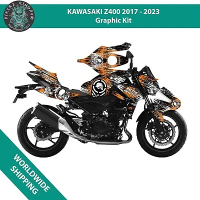 Kawasaki Z400 2017  -2023 Graphics Kit Sticker Set Metal Mulisha Orange Metal • $124.50