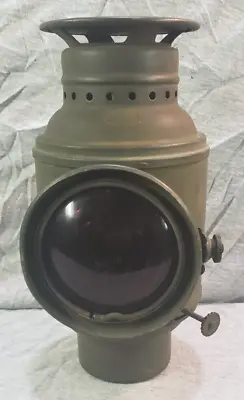 Antique Dietz WW1 U.S. Military Vehicle Ambulance Lantern W/ Red Marked Lens • $71.99