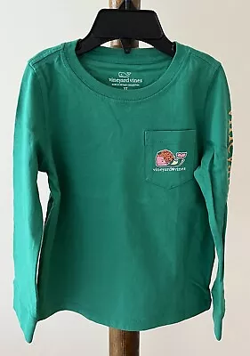 Vineyard Vines Irish Step Dancer Girls Tee Whale Long-Sleeve Pocket Tee Size 3T • $9.99